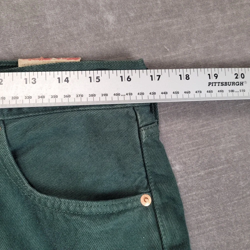 Levis 501 Original Fit Jeans Mens 32x30 Dark Spruce Green‎ Denim New Flaw